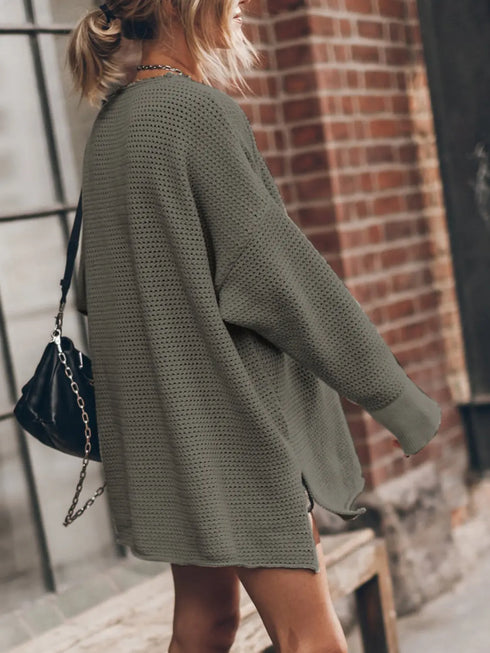 'Cassia' Oversized Knit Sweater - Celes Fashion